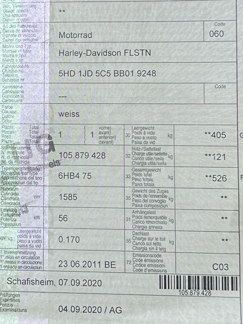 Harley-Davidson Chopper: Harley Davidson FLSTN 56kw – Usato da Oberweningen venduto da Bumblebee2 7
