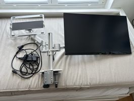 Monitor 27 Zoll mit Ständer und Laptophalter