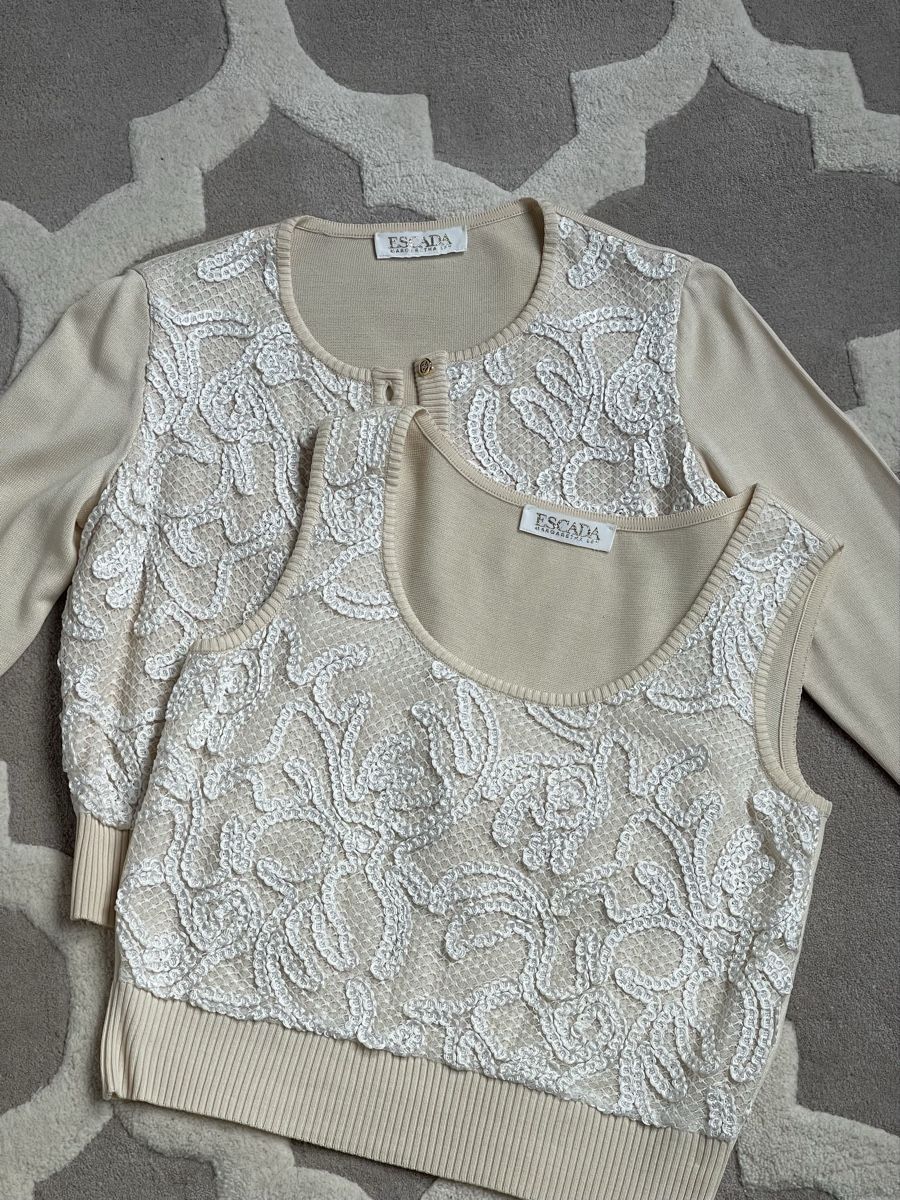 Escada Maglioni & Felpe: Atemberaubende seltene 90er Jahre Strickwaren Set – Usato da Winkel venduto da Luxtime