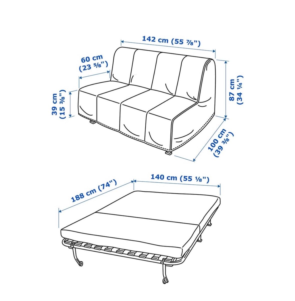 Ikea Divani: LYCKSELE LÖVÅS Zer-Bettsofa, Ransta orange – Usato da Hausen am Albis venduto da ysgem 5