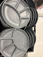 FONDUETELLER 4-geteilt Keramik grau Set 33 Stück gebraucht