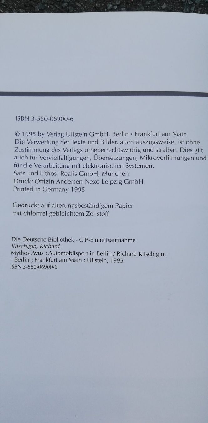 Libri: Mythos AVUS - Automobilsport in Berlin – Usato da Thun venduto da Matthias72 2