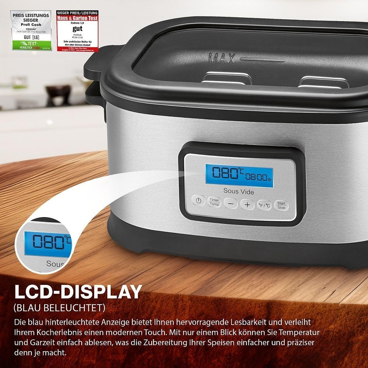 Elettrodomestici da cucina: Sous Vide Garer 8,5L 72h Timer Joghurt Warmhaltefunktion – Nuovo e nell'imballaggio originale da St. Gallen venduto da sch_zsz7 5