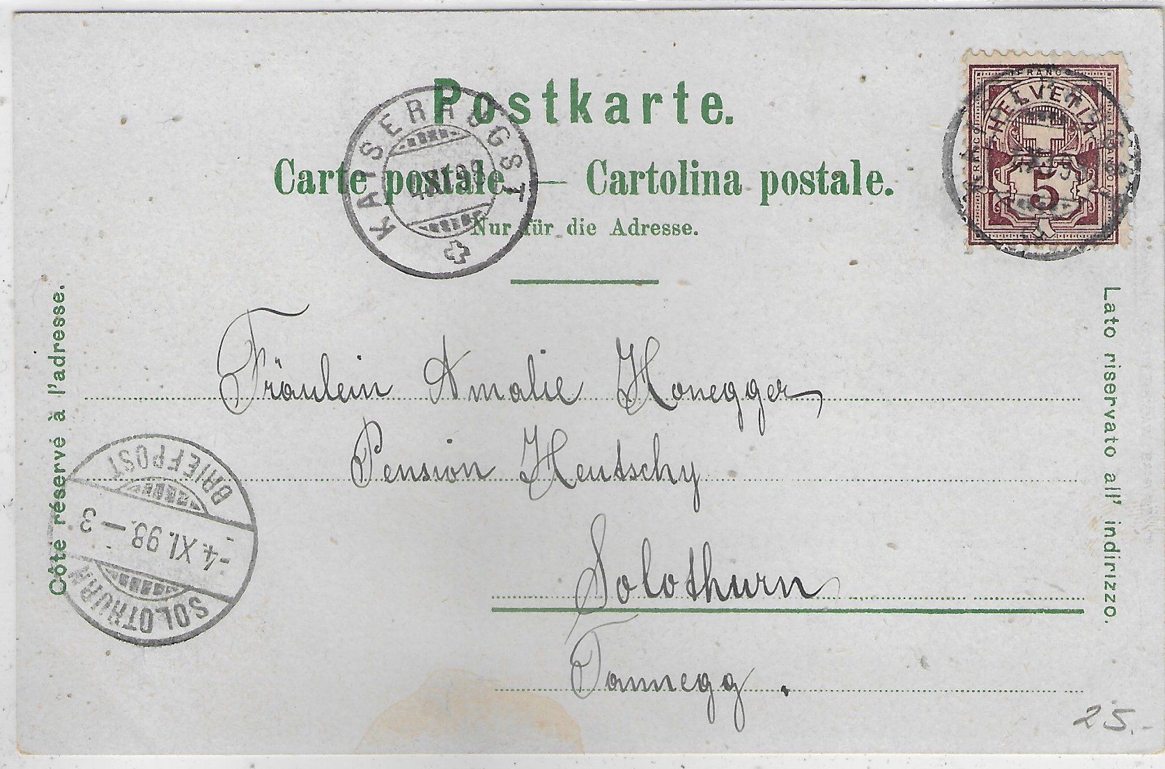 Cartoline postali: Gruss aus Basel - Litho 1899 – Usato da Ettingen venduto da Kartenplanet 1
