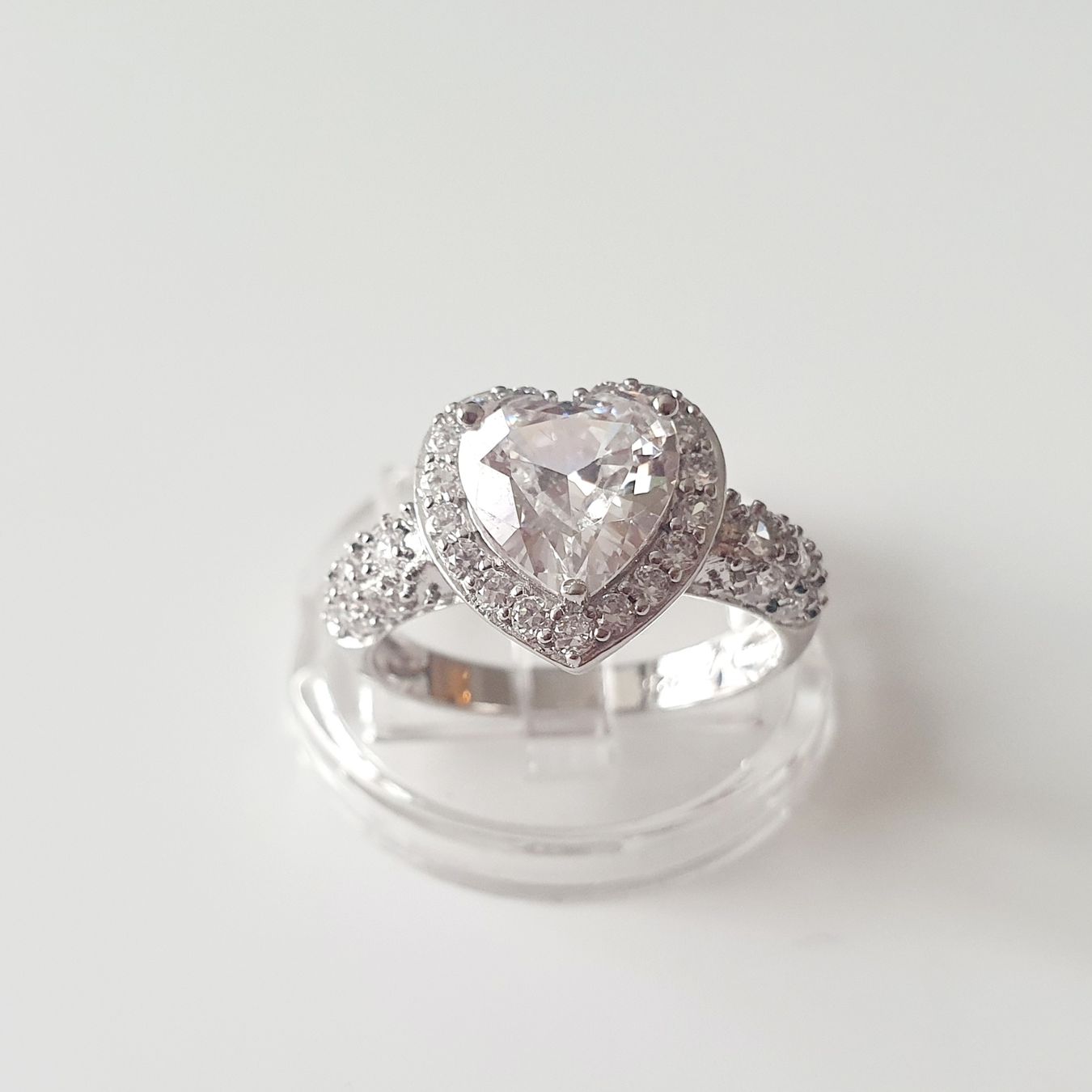 Ringe: Funkelnder Herz-Ring, 925 Silber, Grösse 17.1 mm – Gebraucht aus Kreuzlingen von Wunderkiste123 8