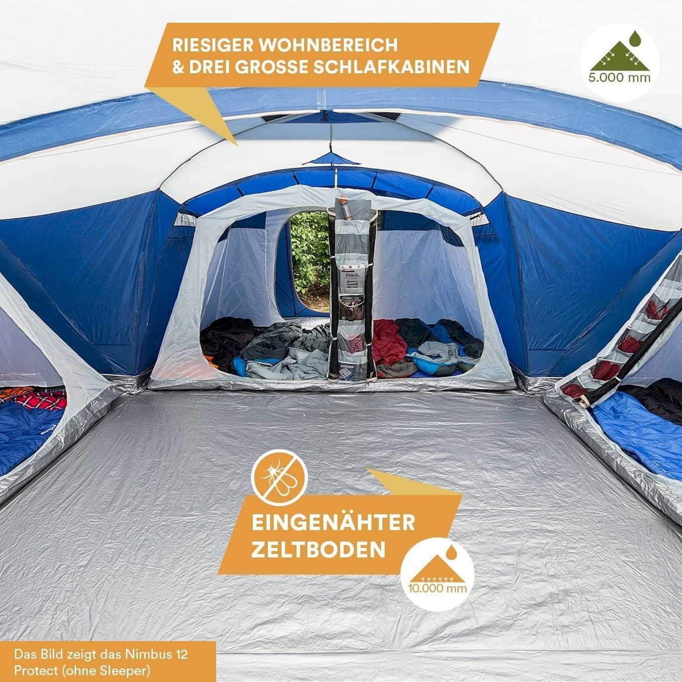 Tende : Skandika Nimbus 12 Sleeper Protect blau – Nuovo e nell'imballaggio originale da Bottighofen venduto da zaap 4
