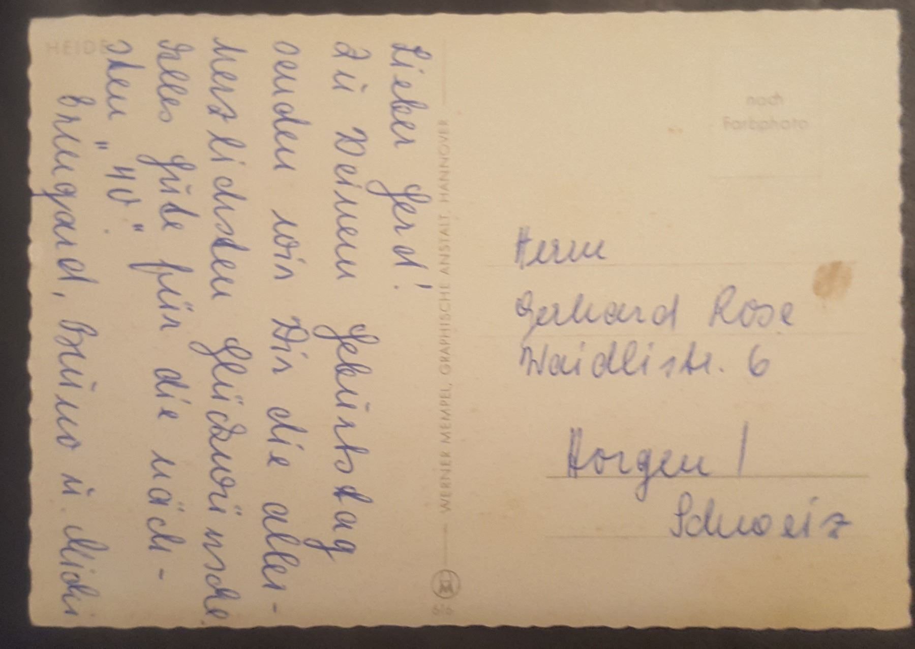 Cartoline postali: sehr alte Ansichtskarte "Heide" – Usato da Melchnau venduto da Fishel 1