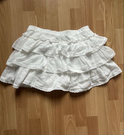 Stradivarius ruffled crinkle skort A-Linien mini Rock beige
