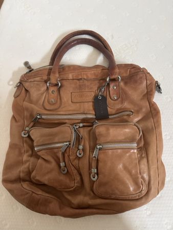 Echtleder Tasche Cognacfarben