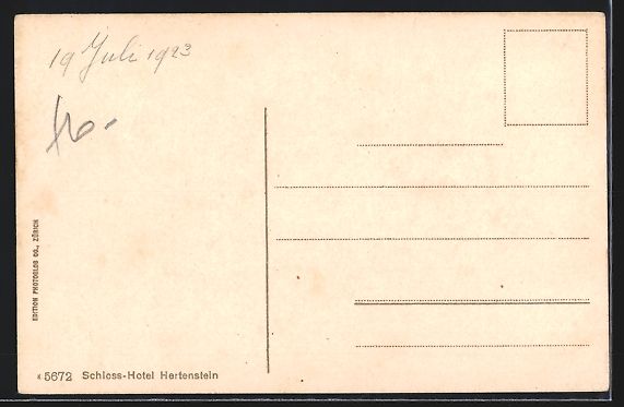 Cartoline postali: Hertenstein, Schloss-Hotel mit Gewässer – Usato da Berlin venduto da bartko-reher 1