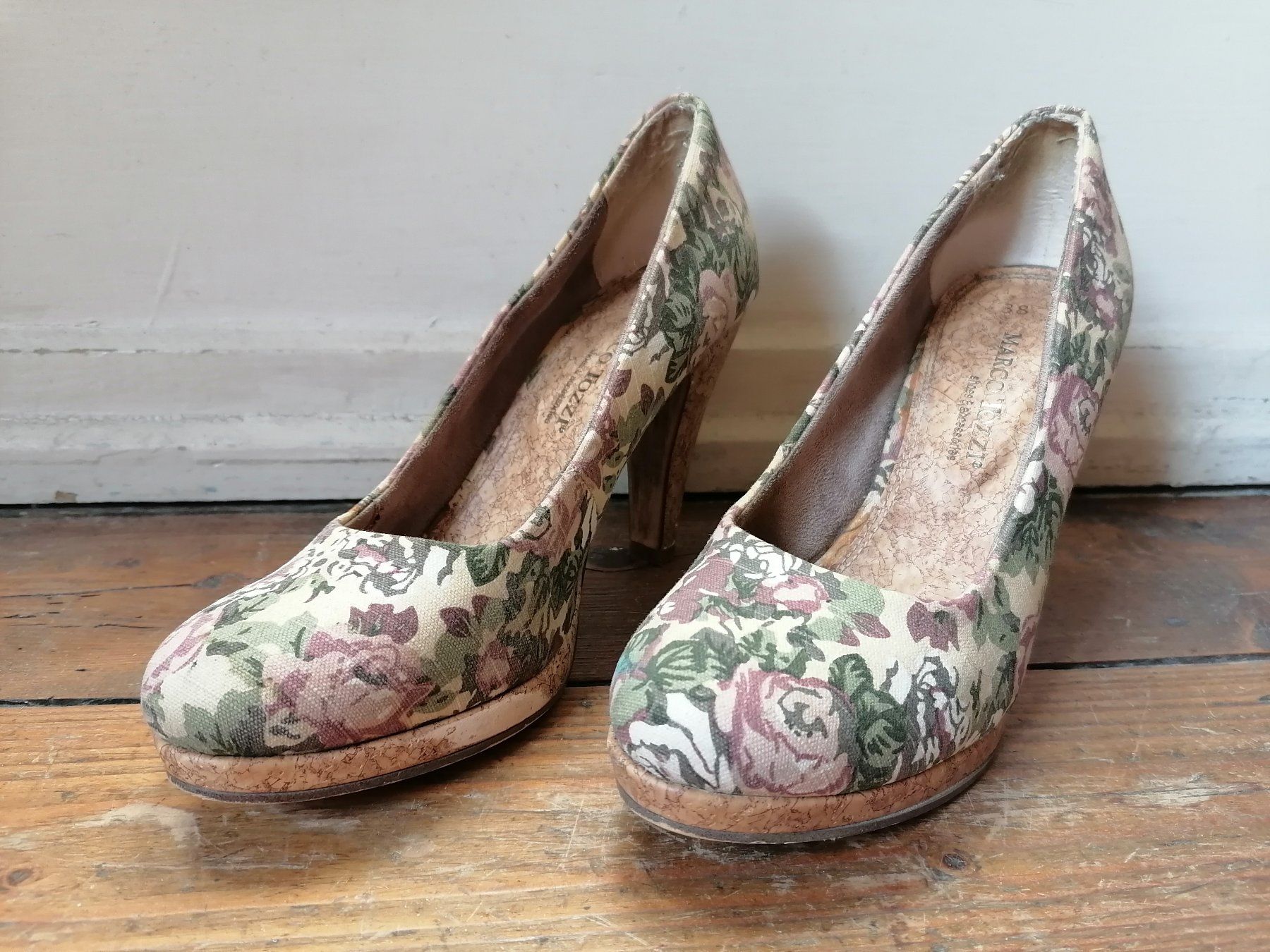 Damenschuhe: Marco Tozzi, Stoff und Kork, Grösse 38 – Gebraucht aus Basel von Melodrom