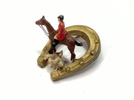 Antiker Glücksbringer Reitsport, Jagt, Hufeisen, Hunde