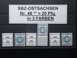 SBZ Ost-Sachsen Mi-Nr. 48 a/b/c Postfrisch Geprüft BPP 86 Fr