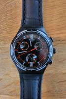 Swatch Irony Chrono schwarz mit Lederarmband