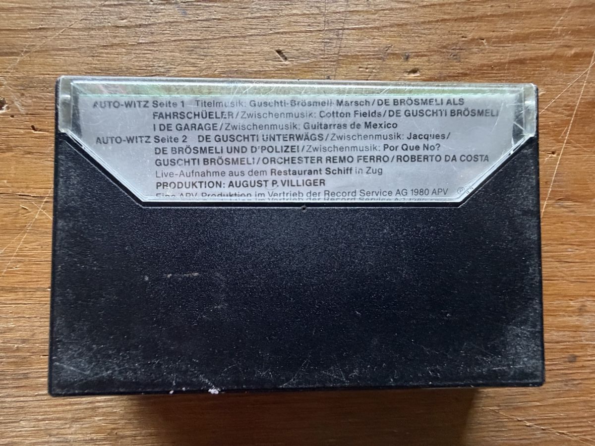 Musicassette: GUSCHTI BRÖSMELI Auto-Witz Kasette – Usato da Hergiswil NW venduto da Klimsen 1