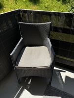 Balkonstuhl Rattan Optik grau mit Sitzpolster gut erhalten