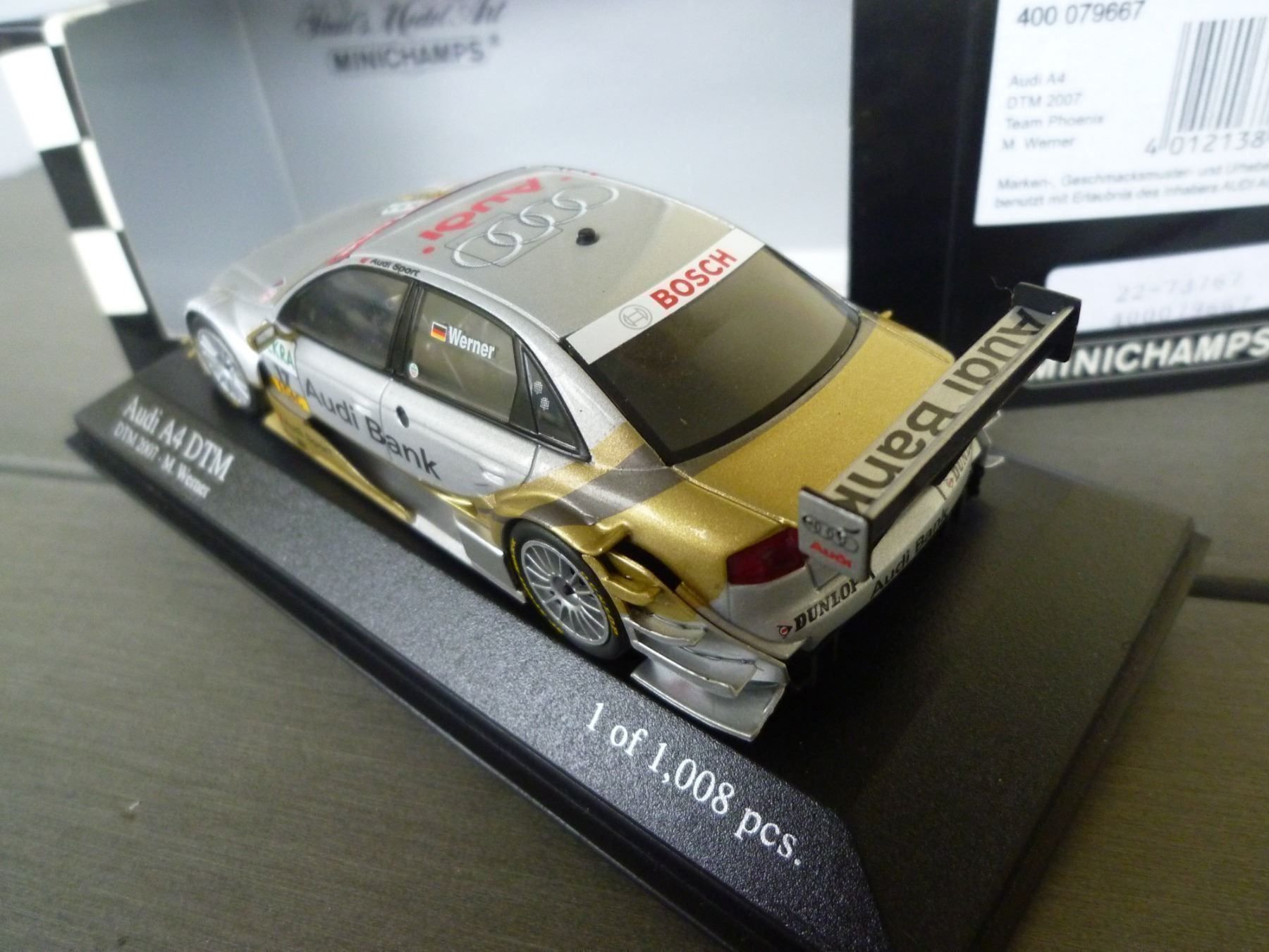 Minichamps Modellini d'auto: Audi A4 (DTM 2007) "Werner" – Nuovo e nell'imballaggio originale da Flawil venduto da Imperiosud 2