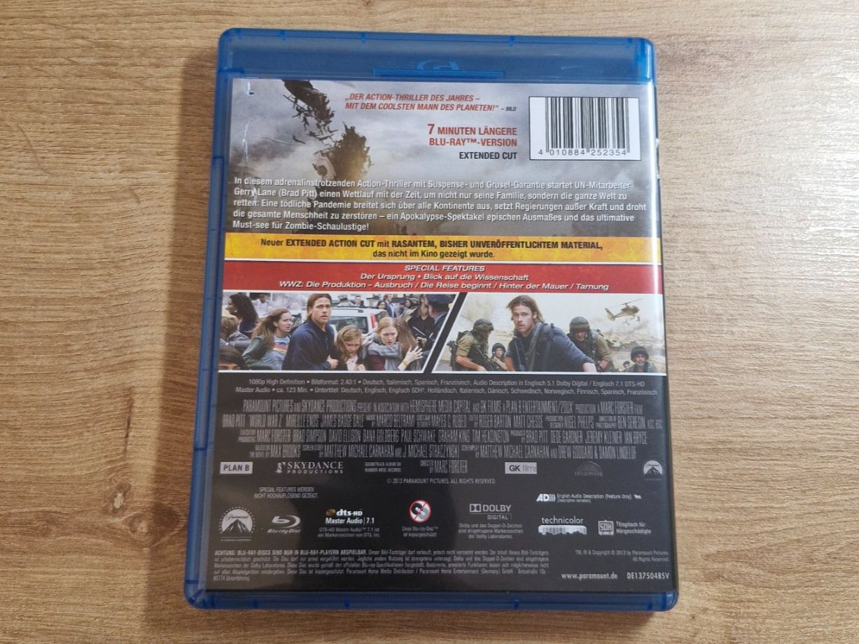 Tutti i DVDs: World War Z (2013) Bluray – Usato da Pfungen venduto da Whitie 1