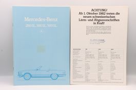 Mercedes 280 SL / 380 SL / 500 SL 1981 Prospekt + Datenblatt