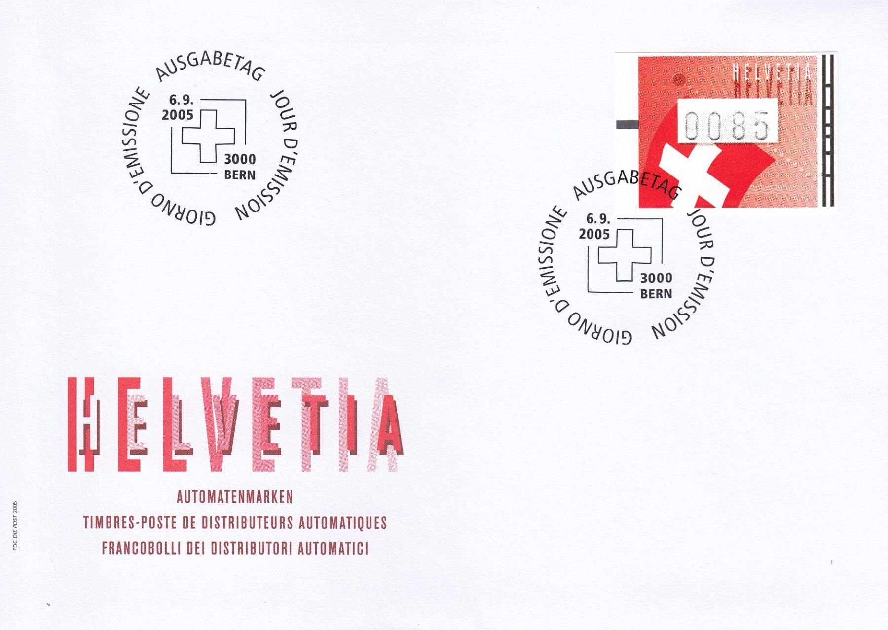 Alle Briefmarken: 2005 19-20 Automatenmarken Schweizer Flagge 2 FDC – Gebraucht aus Spreitenbach von Mustang_1105
