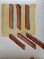 Hans-Peter von Ah, Aquarell, Formen, Bau, Abstrakt, Nachlass