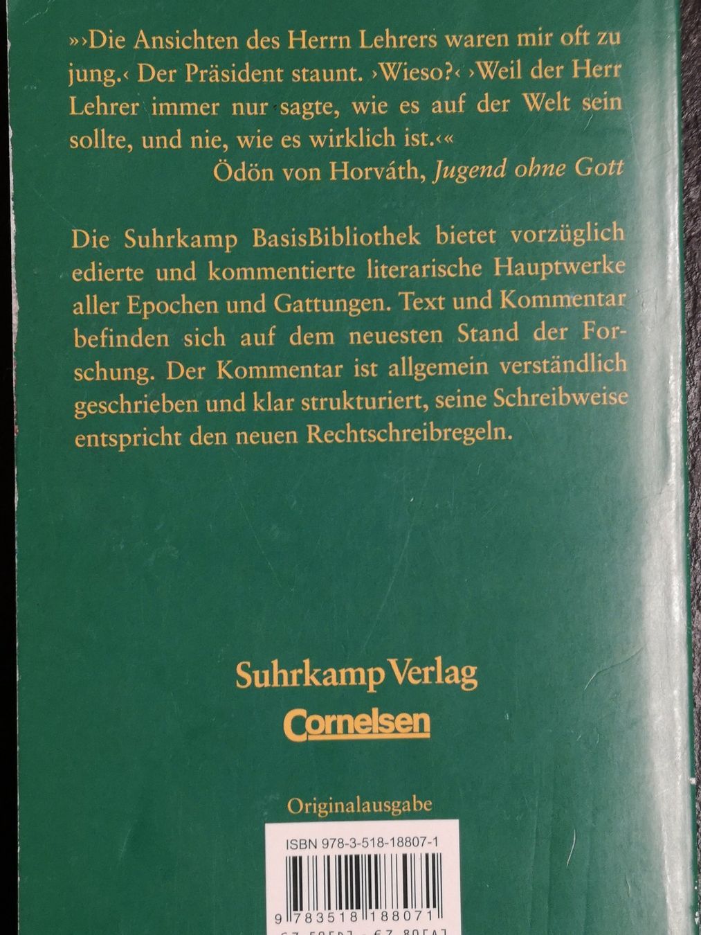 Bücher: Ödön von Horváth: Jugend ohne Gott – Gebraucht aus Läufelfingen von  1