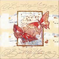 2 Servietten Schmetterling Butterfly creme