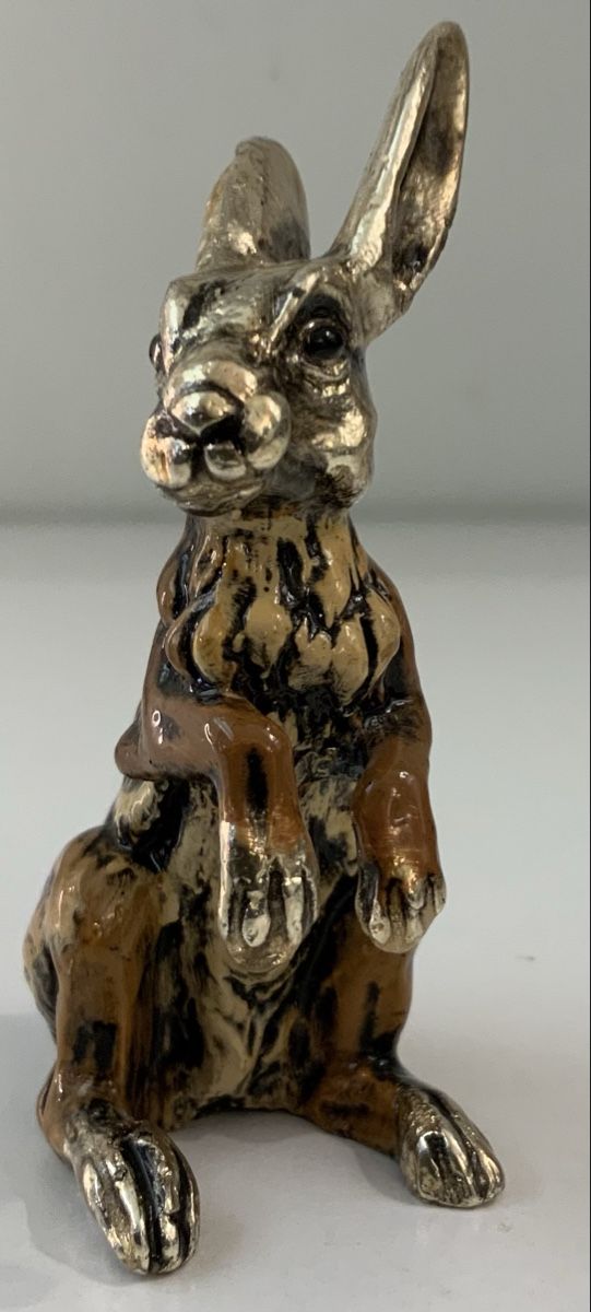 Figuren: Lapin en métal argenté émaillé – Gebraucht aus rolle von Tontonjulot