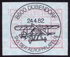 ATM 6_S-VO 8600 Dübendorf_AEROPHILATELIE 1982_Doppeldecker !