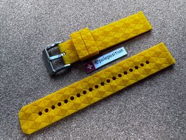 22mm Silikon Rubber Uhrenband orange-gelb, Uhrenarmband