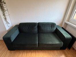 Schlafsofa Smart in Dunkelgrün mit Bettfunktion (140x190 cm)