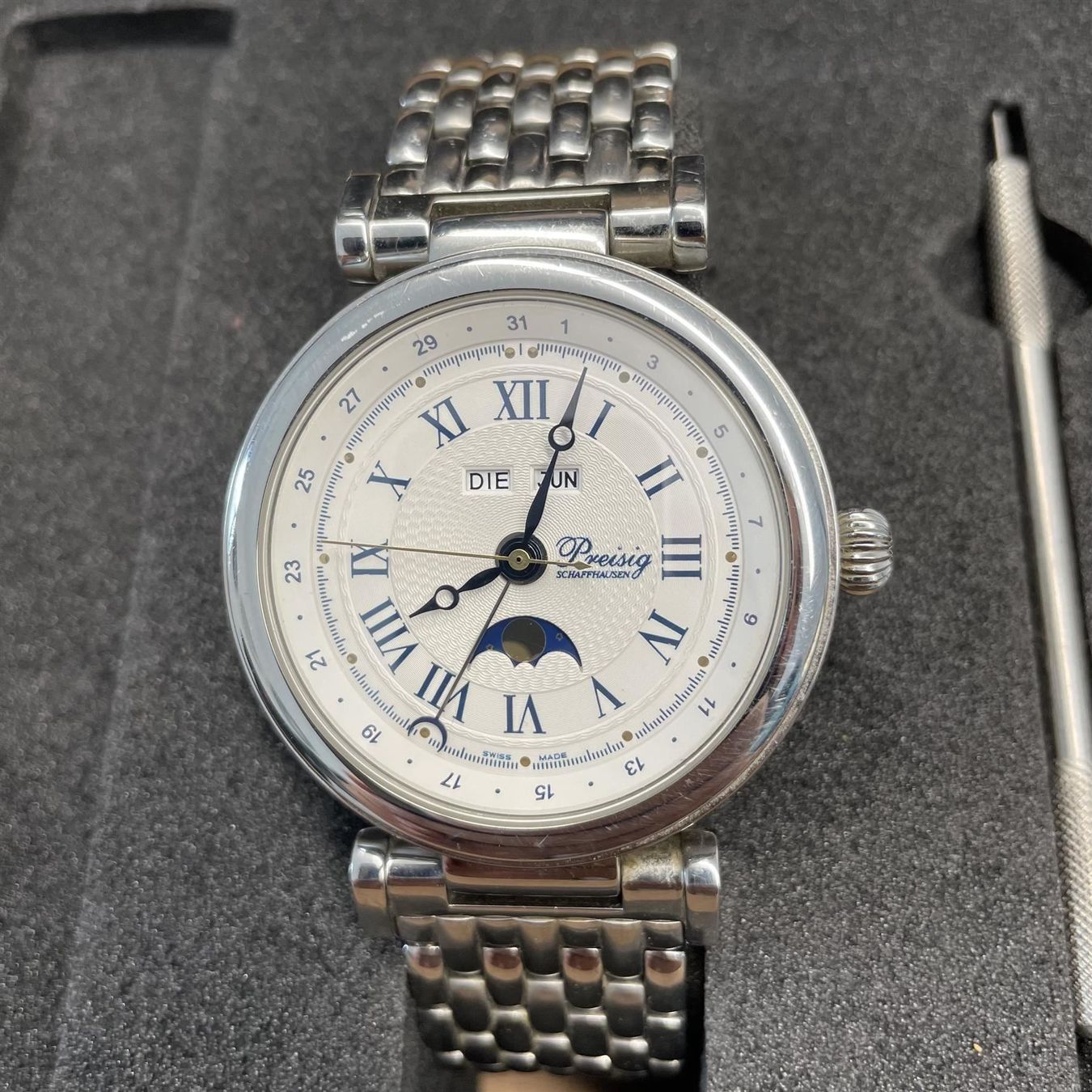 Orologi: Preisig Schaffhausen Aut. Mondphase Tag – Usato da St. Margarethen TG venduto da rattrapante 1