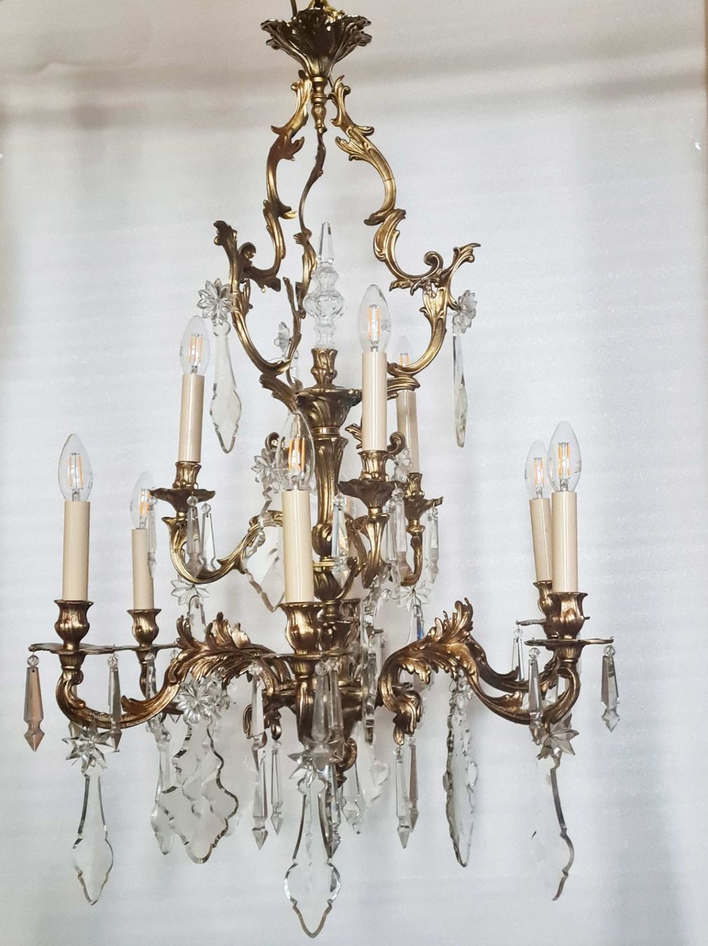 Kronleuchter & Deckenlampen: prächtiger antiker Kronleuchter, Korbform, Bronze, C59 – Gebraucht aus Gross Drewitz von Kronleuchter-online 8