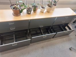 Staatsmöbel 3-Elem, 7 Schubladen, 1 Klappfach, 240 cm Breit