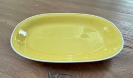 Rössler Schale Platte 29 cm gelb Servierschale