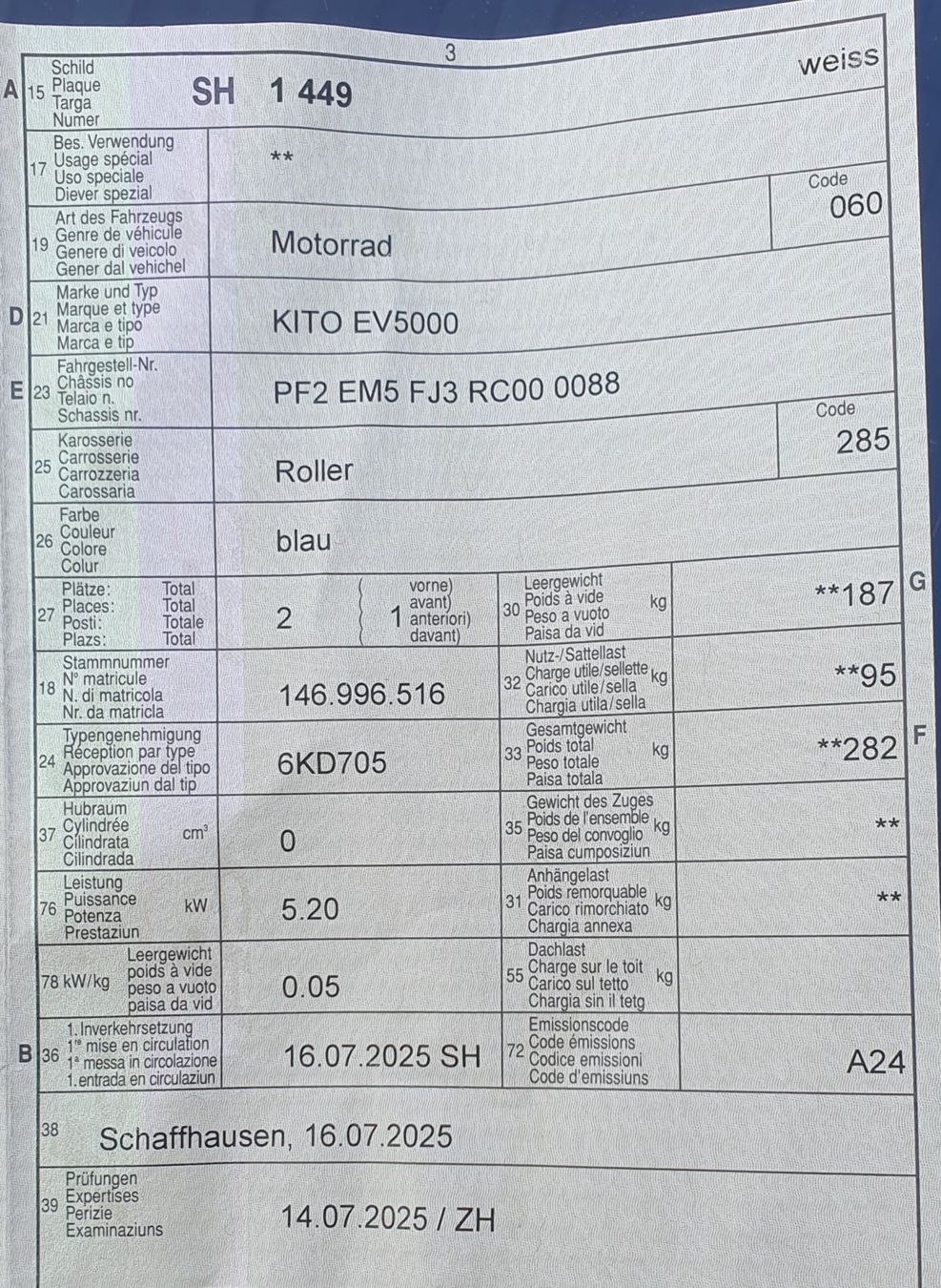 Strada: Elektroroller Vespa Retrostyle Kito-Roller 125er – Nuovo (secondo la descrizione) da Stein am Rhein venduto da bali68 9