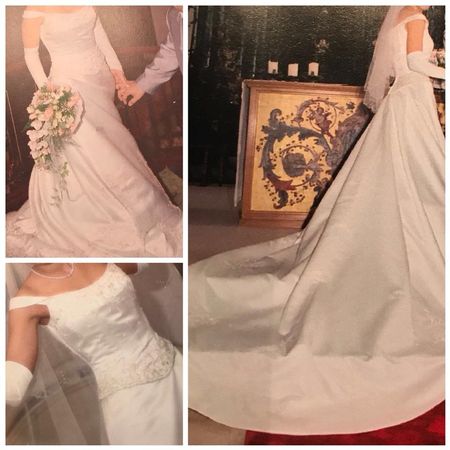 Brautkleid mit Accessoires und Schuhe. Kleid 34, Schuhe 36.5