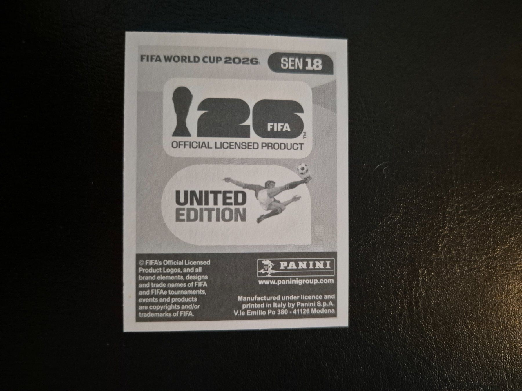 Panini Carte collezionabili: Panini WM 26 SEN 18 – Nuovo (secondo la descrizione) da Rorschacherberg venduto da AJ3108 1