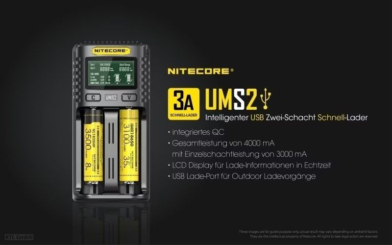 NiteCore Caricatori & Batterie: Akkuladegerät Nitecore UMS2 – Nuovo (secondo la descrizione) da Winterthur venduto da Supersachen100 1