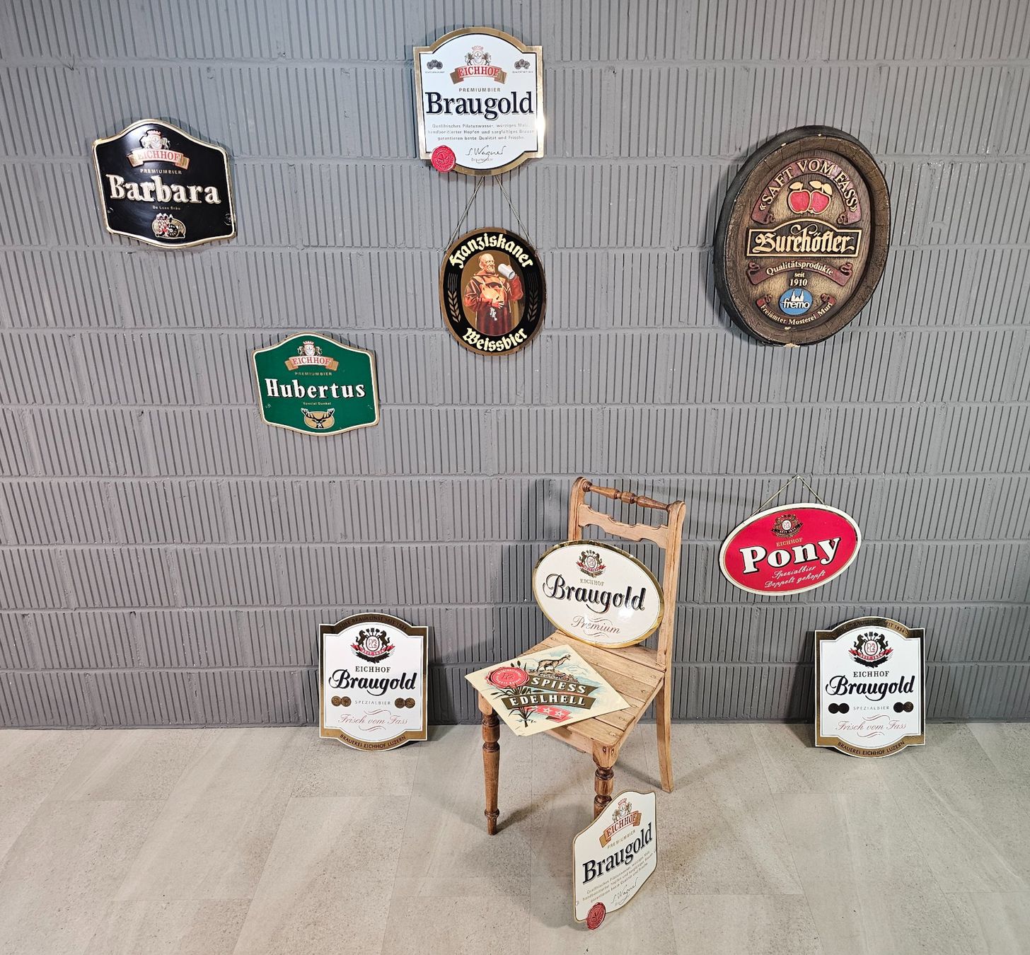 Eichhof Insegne: Eichhof Braugold Blechschild Alu-Westiform Bierwerbung 1/2 – Usato da Nottwil venduto da Wondewa-Shop 9