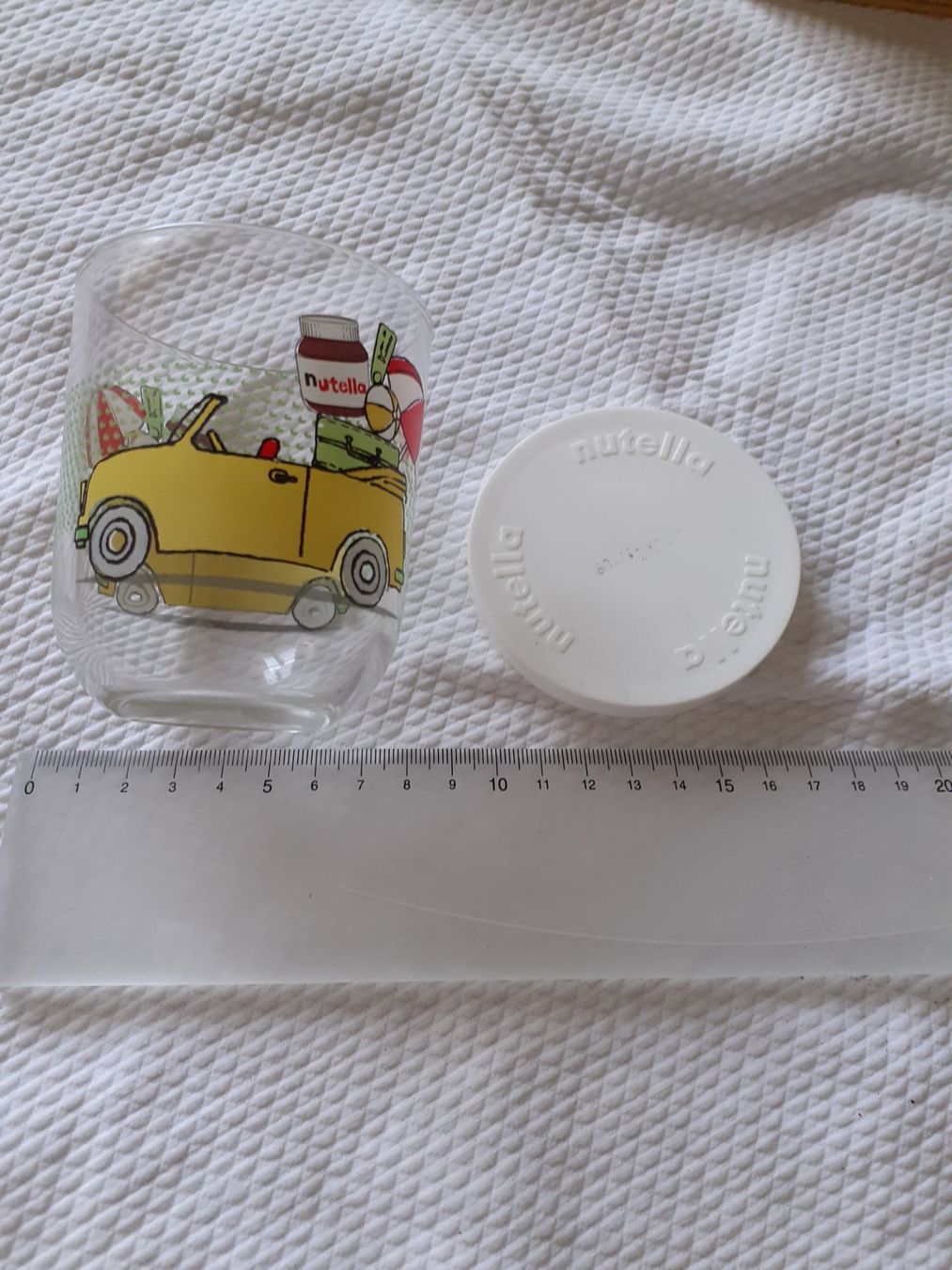 Gläser: Nutella Glas Auto Motiv mit Deckel – Gebraucht aus Yverdon von DerStorchUndDieBiene