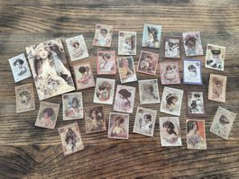 Sticker Set Aufkleber Briefmarken Look Vintage Scrapbooking
