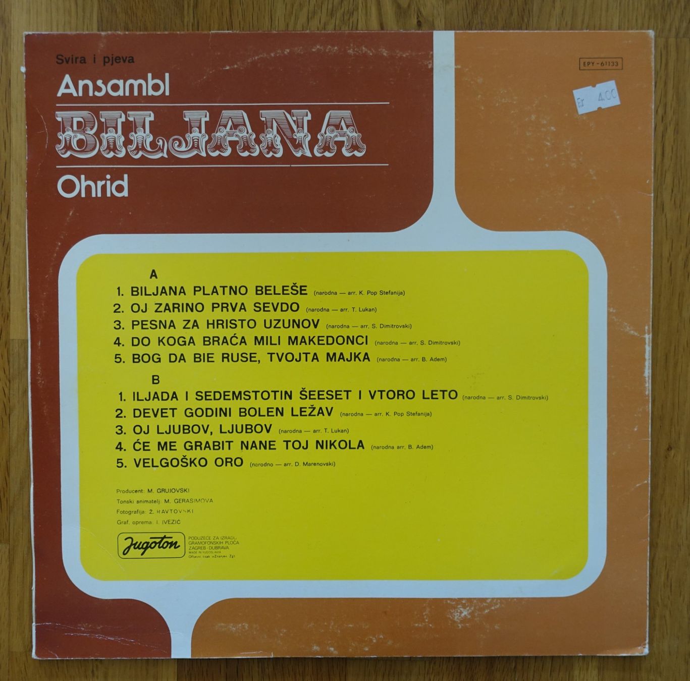 Dischi in vinile: Ansambl Biljana Ohrid - T2 – Usato da Sessa venduto da discoverymedia 1