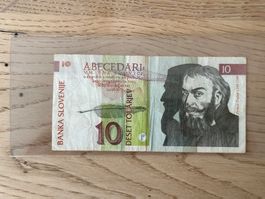 Banknote Slowenien 10 Tolar, Jahrgang 1992