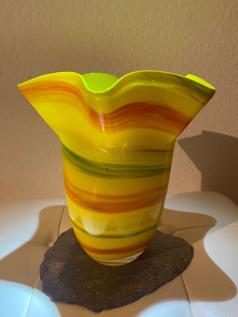 Murano Vasi & Recipienti: Murano Fazzoletto Glasvase mit Goldelementen – Usato da Männedorf venduto da Maru83 3