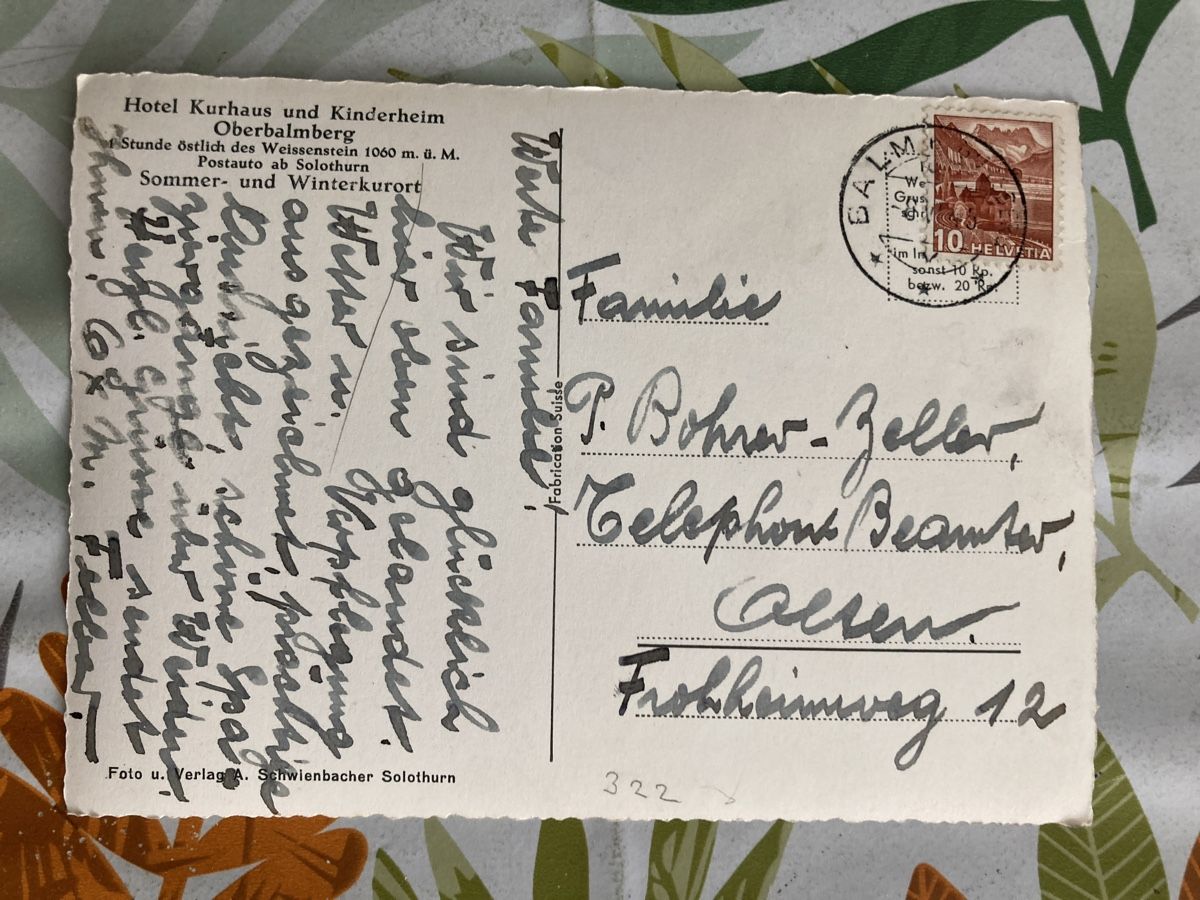 Ansichtskarten: 52)AK Oberbalmberg,SO!1945! – Gebraucht aus Ascona von ruru4150 1