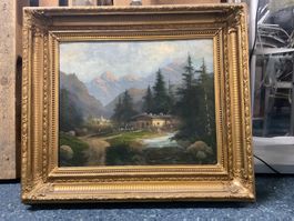 Pauli ? Gemälde Landschaft, signiert, mit schönem Licht