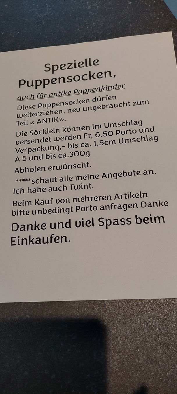 Puppen: Puppensöckli – Neu (gemäss Beschreibung) aus Muri AG von nindo1