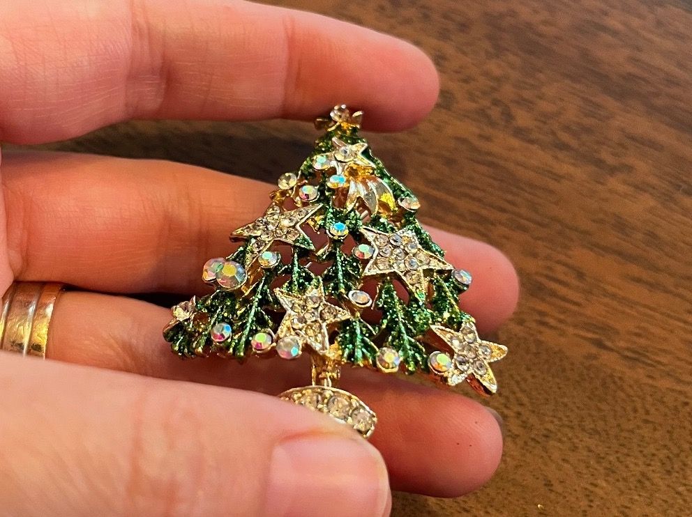 Spille & Fermagli: Brosche Weihnachtsbaum (Christbaum )mit Strass – Nuovo e nell'imballaggio originale da Gams venduto da Mariawicca 3