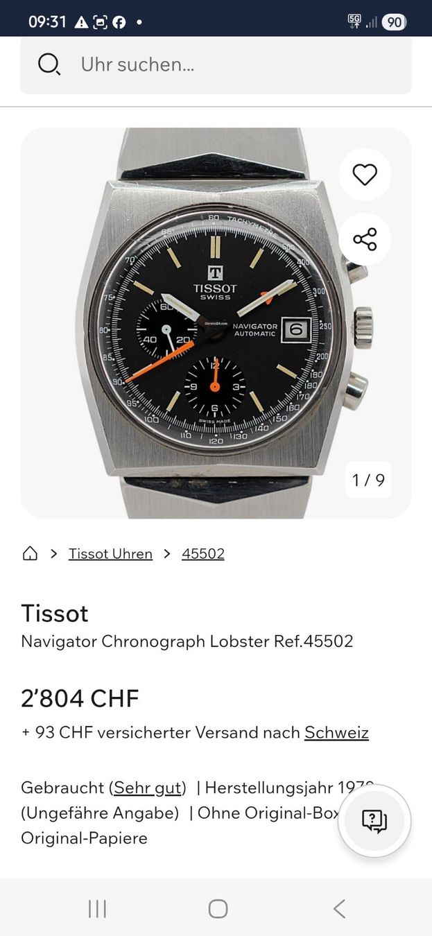 Tissot Montres: Tissot Chronograph Vitage – D'occasion à Rämismühle par beni0010 3